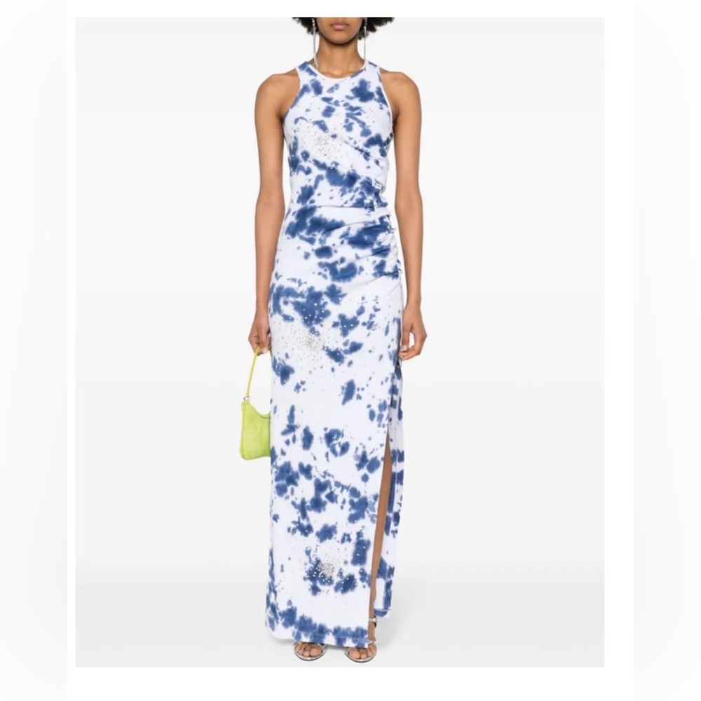New DES PHEMMES Crystal-Embellished Tie-Dye Maxi Dress Women’s SIZE 2 (38)